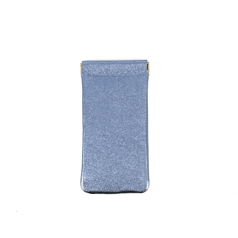 Etui à lunettes en cuir irisé OCULUS Bleu céleste