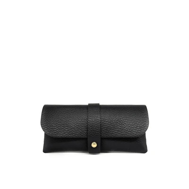 Etui à lunettes en cuir grainé LUMOS Noir
