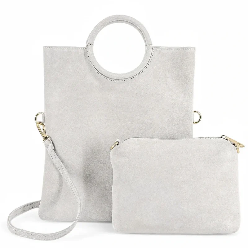 Sac à main en daim CHARLOTTE Off-white