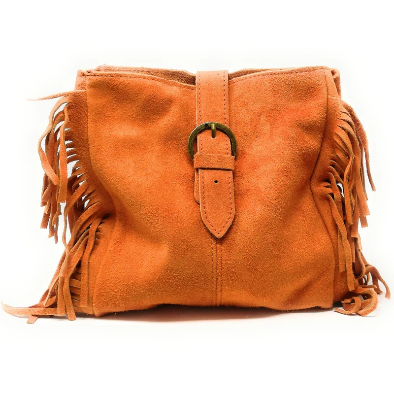 Sac bandoulière en daim CHEYENNE Orange