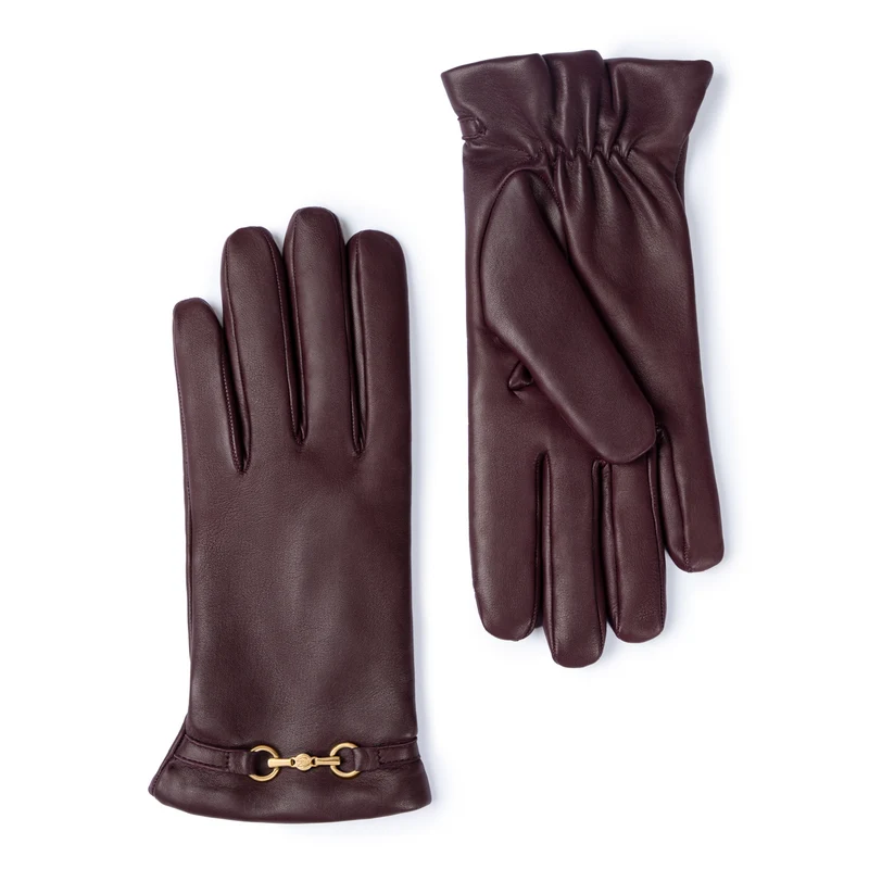Isabel Bernard Honoré Marcelia gants bordeaux en cuir de chèvre IB67001-352-6.5