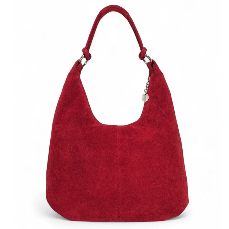 Sac à main en daim LOVE Rouge intense