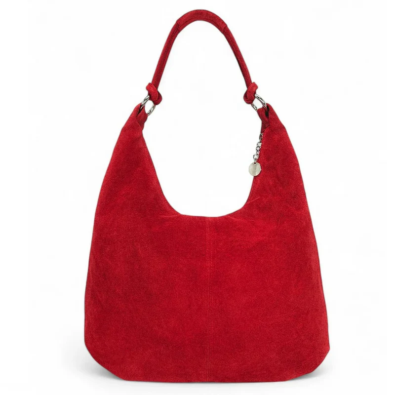 Sac à main en daim LOVE Rouge garance