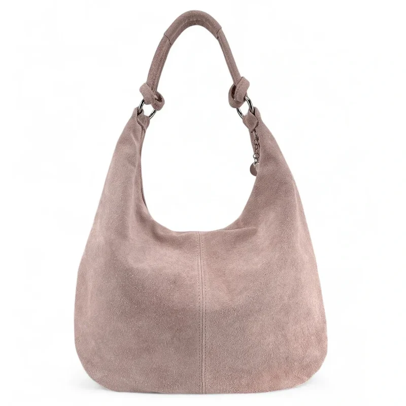 Sac à main en daim LOVE Rose nude