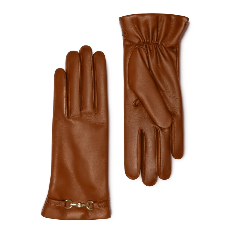Isabel Bernard Honoré Gants Marcelia en cuir de chèvre cognac IB67001-336-7