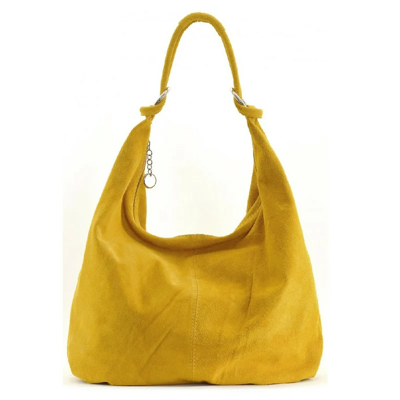 Sac à main en daim LOVE Jaune Moutarde