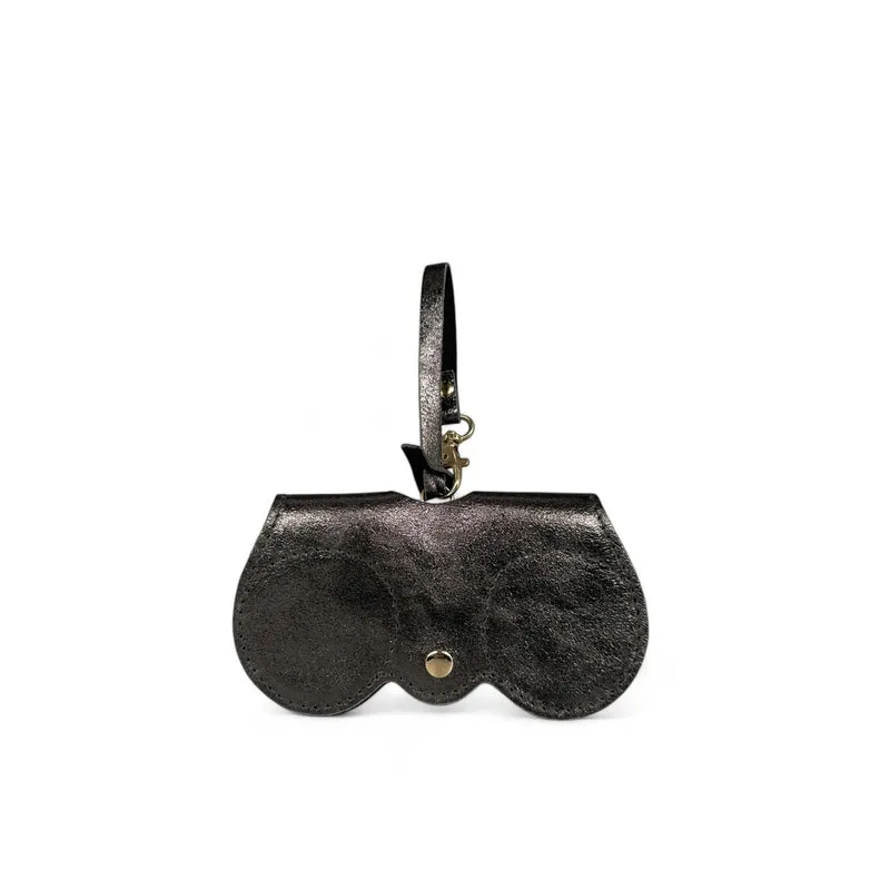 Etui à lunettes en cuir irisé PEANUT GLOW Argent foncé