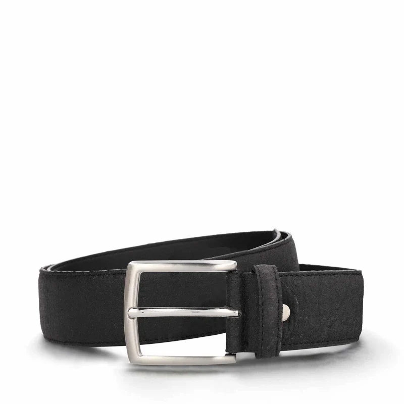 Ceinture en cuir d'ananas noir - Seva