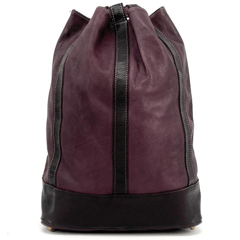 Sac à dos en cuir souple vintage tannage végétal HYPERION Rouge bordeaux