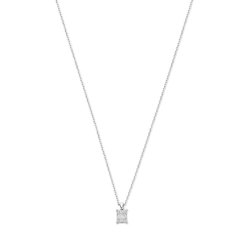 Isabel Bernard De la Paix Maxime collier en or blanc 14 carats avec diamant 0.13 ct IBD350023