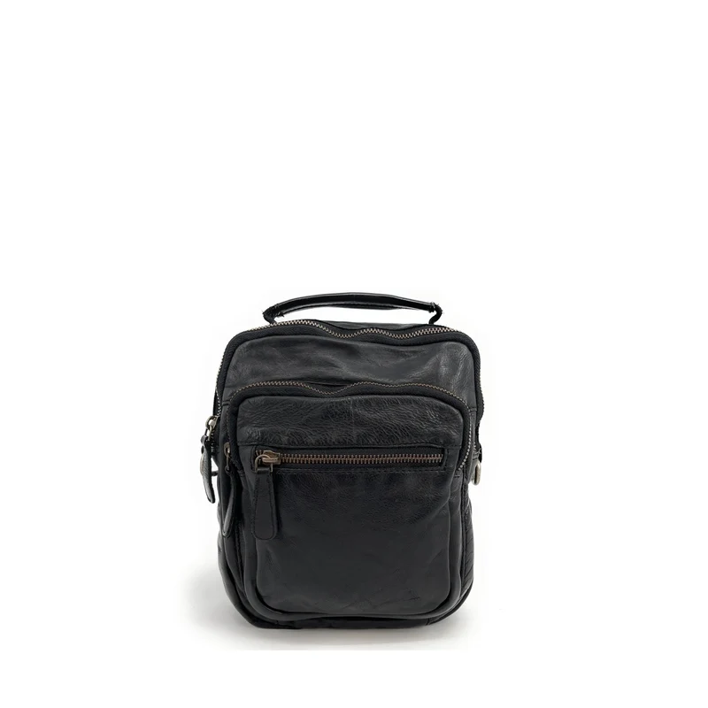Sacoche en cuir vintage MISTER FRED Noir