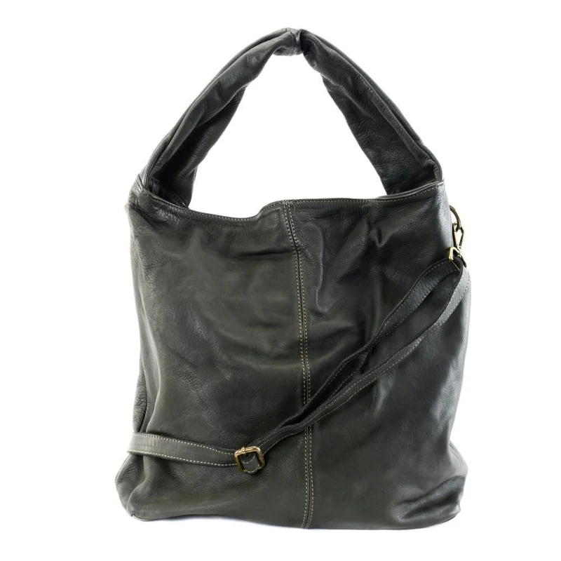 Sac cabas en cuir vintage MISS BARDOT Kaki
