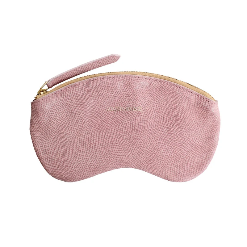 Etui à lunettes en cuir à motif GOLDEN VINTAGE Rose pâle