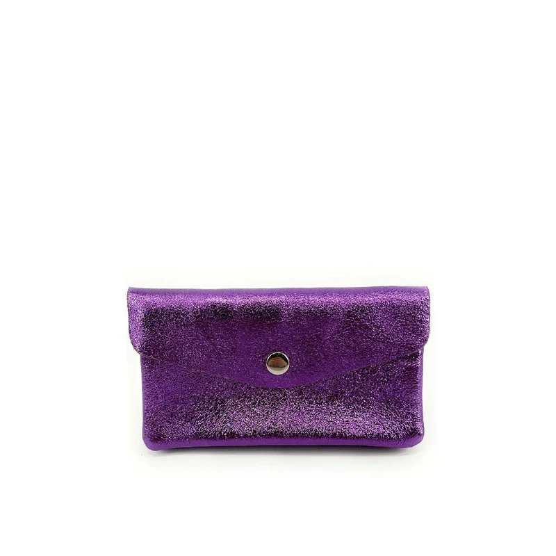 Pochette porte-monnaie en cuir irisé COMPO Violine