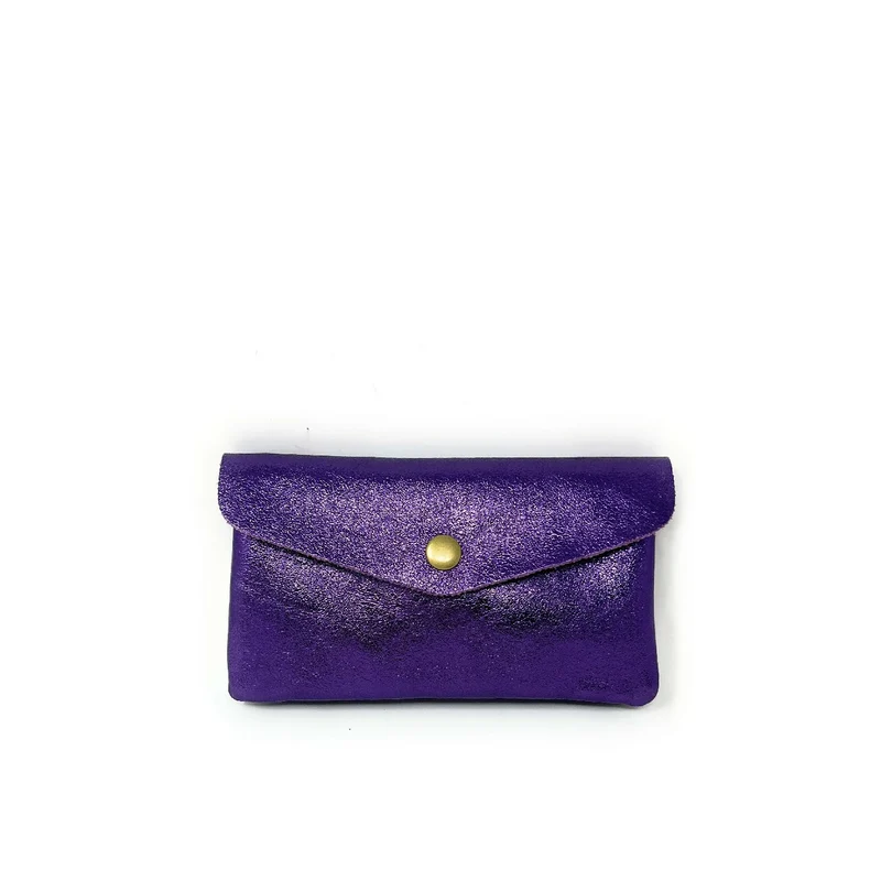 Pochette porte-monnaie en cuir irisé COMPO Améthyste