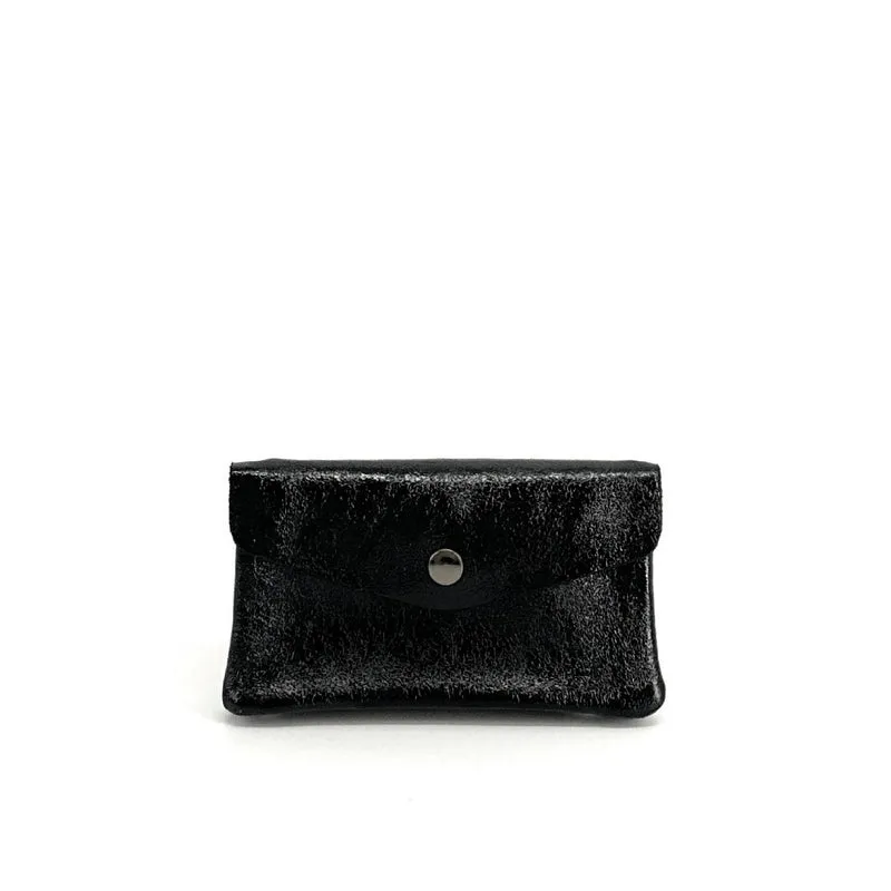 Pochette porte-monnaie en cuir irisé COMPO Noir irisé