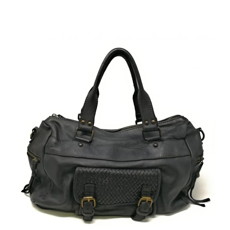 Sac en cuir vintage MISS EUGENIE Noir