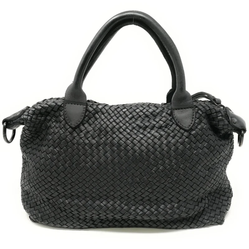Sac à main en cuir vintage MISS ROSE Noir