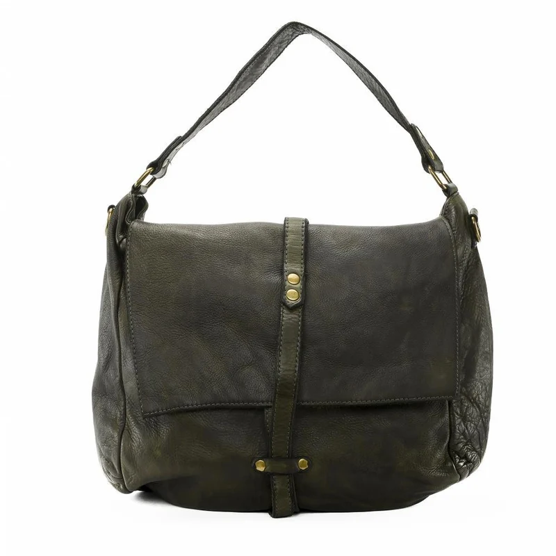 Sac messager en cuir vintage MISS CODY Kaki