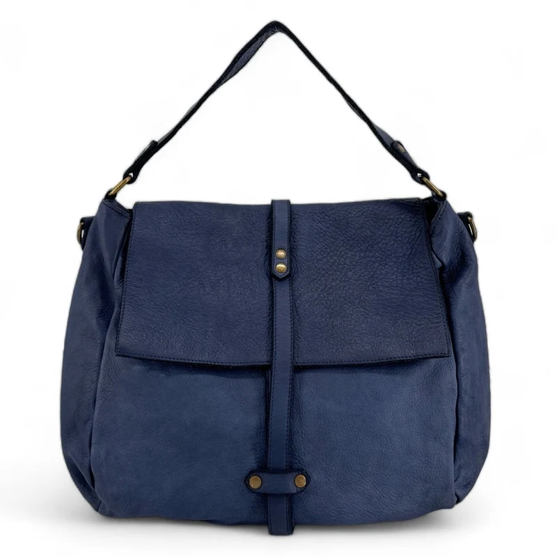 Sac messager en cuir vintage MISS CODY Bleu profond