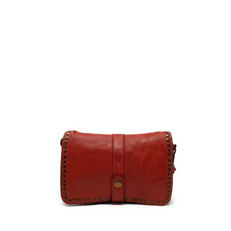 Sac besace à bandoulière en cuir vintage MISS SHAN Rouge garance