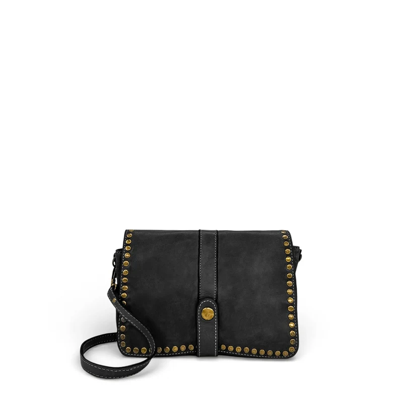 Sac besace à bandoulière en cuir vintage MISS SHAN Noir