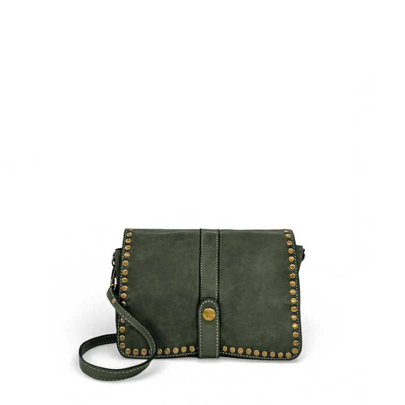 Sac besace à bandoulière en cuir vintage MISS SHAN Vert kaki