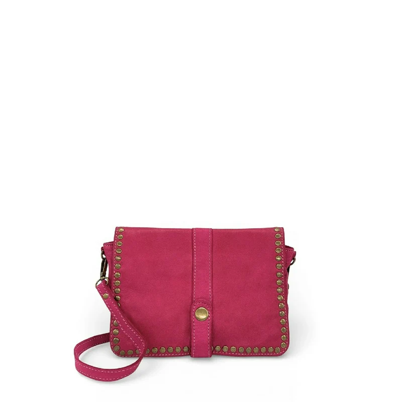 Sac besace à bandoulière en cuir vintage MISS SHAN Rose fuchsia