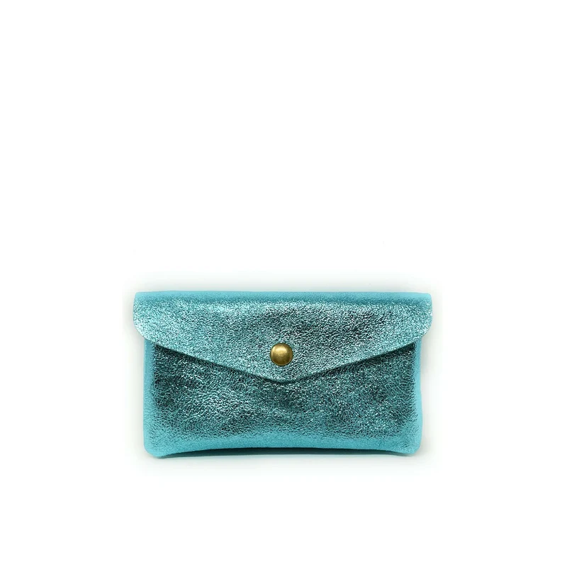 Pochette porte-monnaie en cuir irisé COMPO Lagon