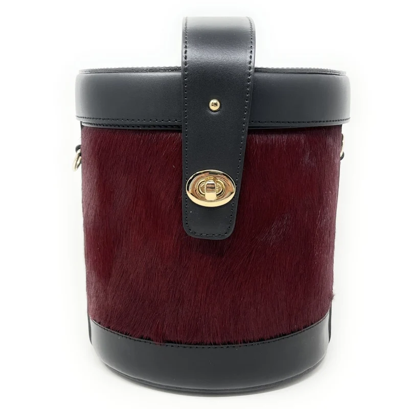 Sac seau en cuir à motifs TUMBADORA Prune