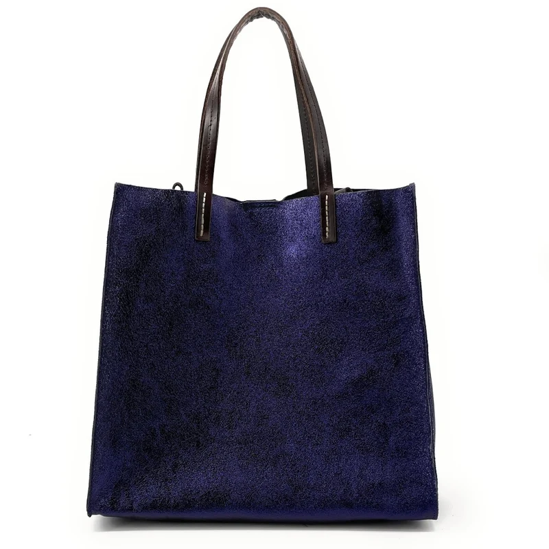 Sac cabas en cuir irisé SILVER Nuit étoilée