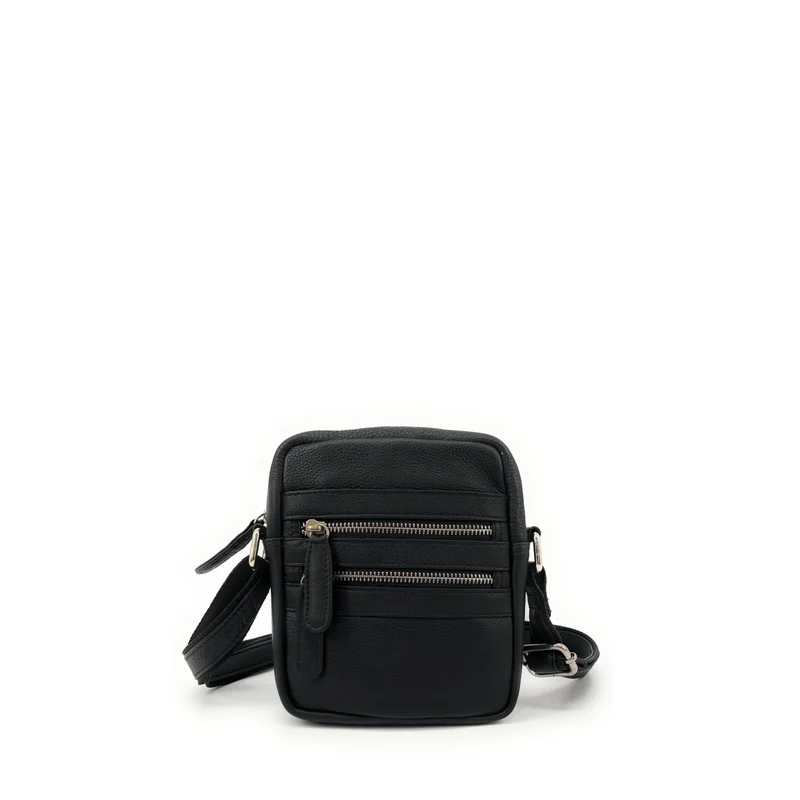 Sacoche en cuir lisse TRINITY Noir