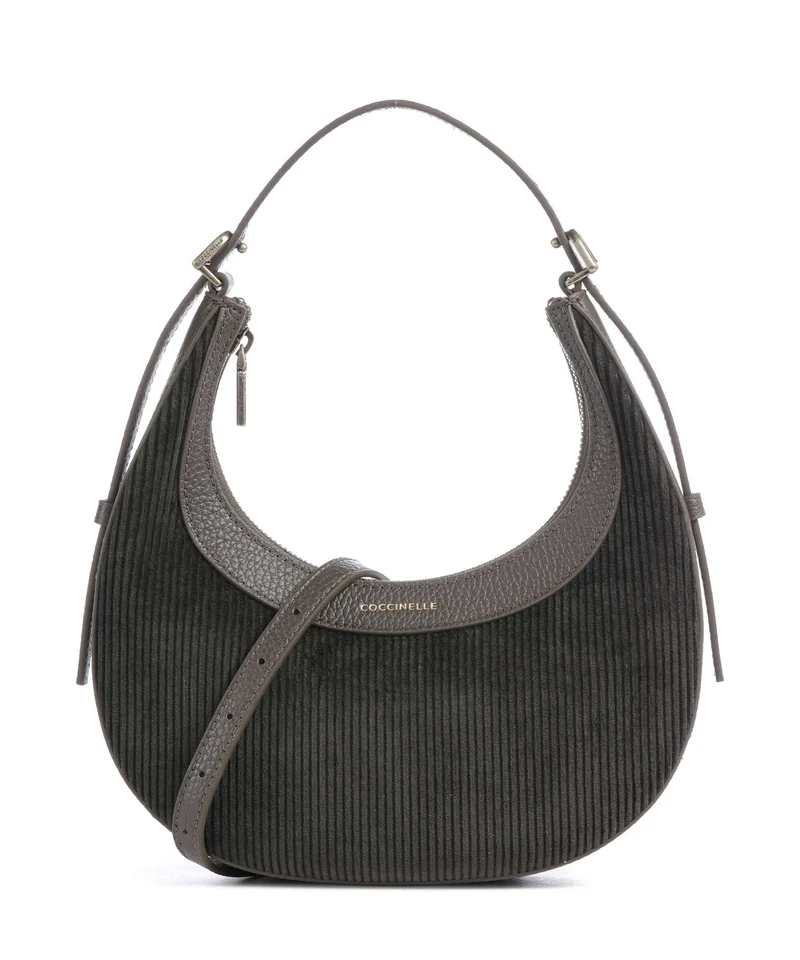 Coccinelle Whisper Corduroy Sac porté épaule fango