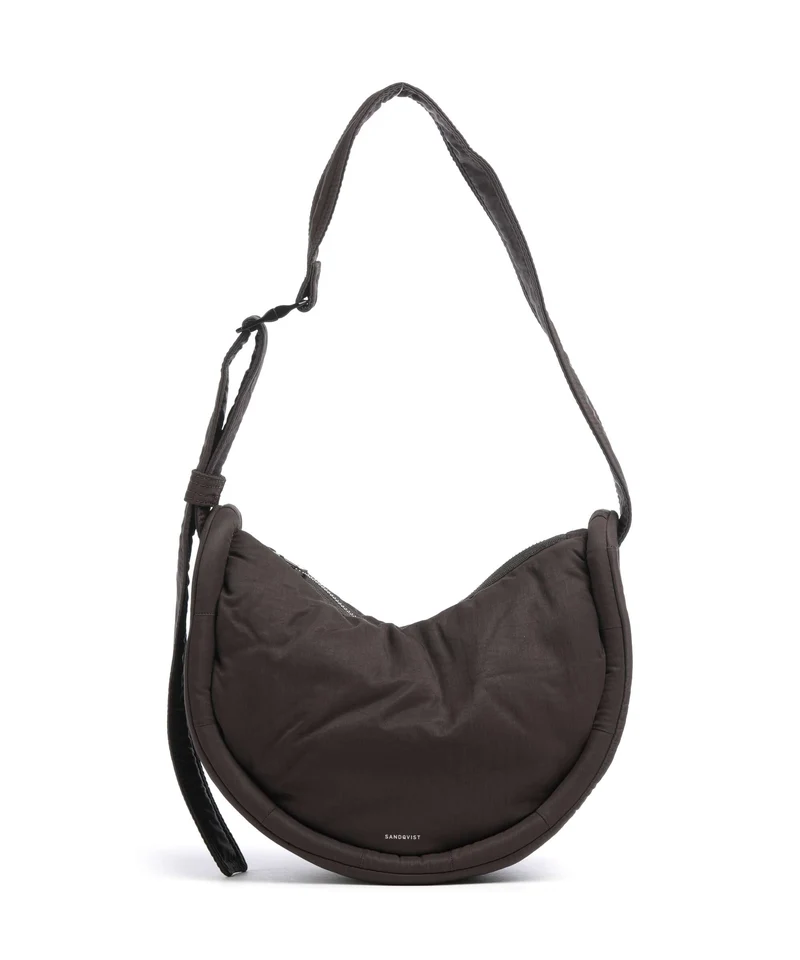Sandqvist Curve Mini Sac porté épaule dark brown
