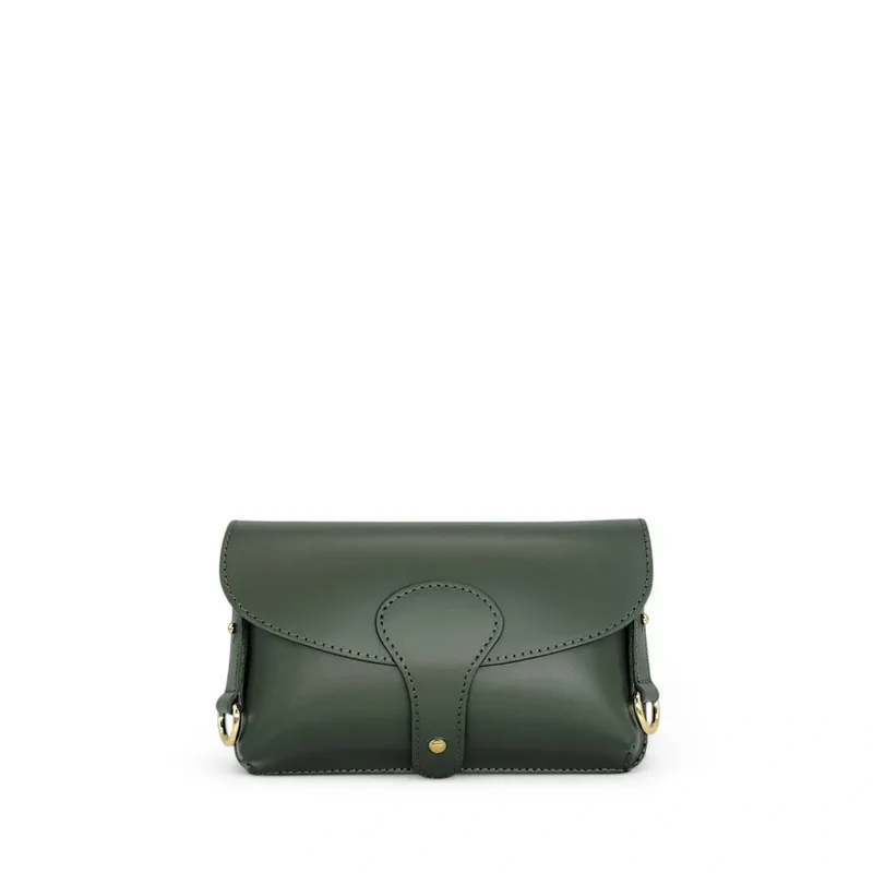 Mini-sac french stick en cuir lisse TOSCA Vert mousse