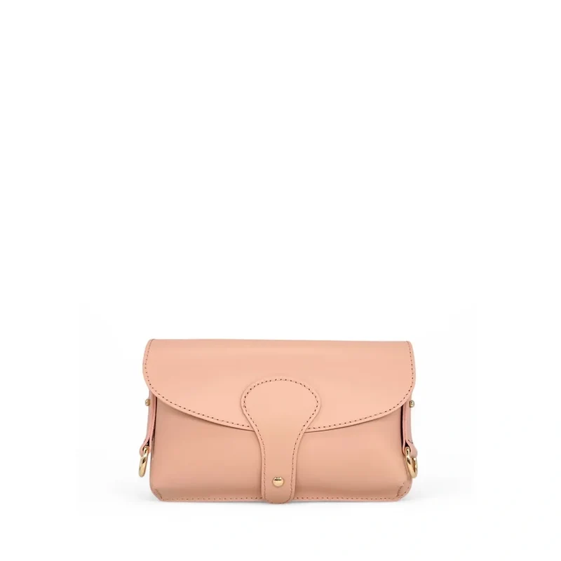 Mini-sac french stick en cuir lisse TOSCA Rose nude