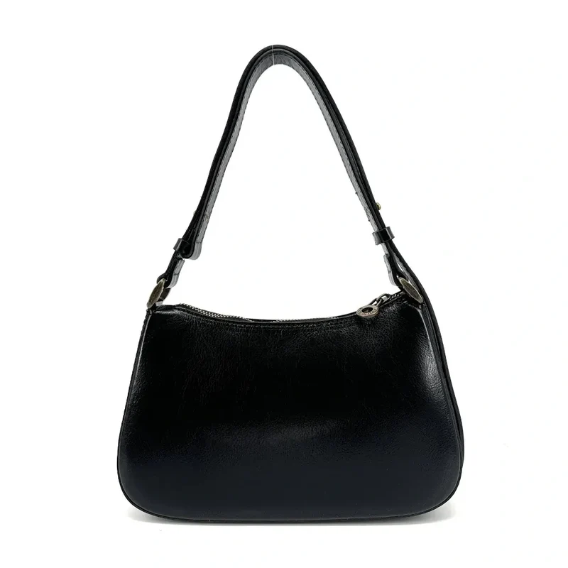Sac french stick en cuir lisse CHIARA Noir