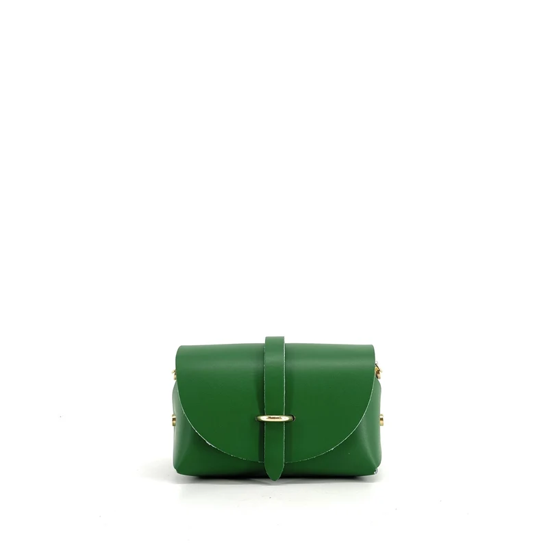 Mini sac à main en cuir lisse CANDY Vert anglais