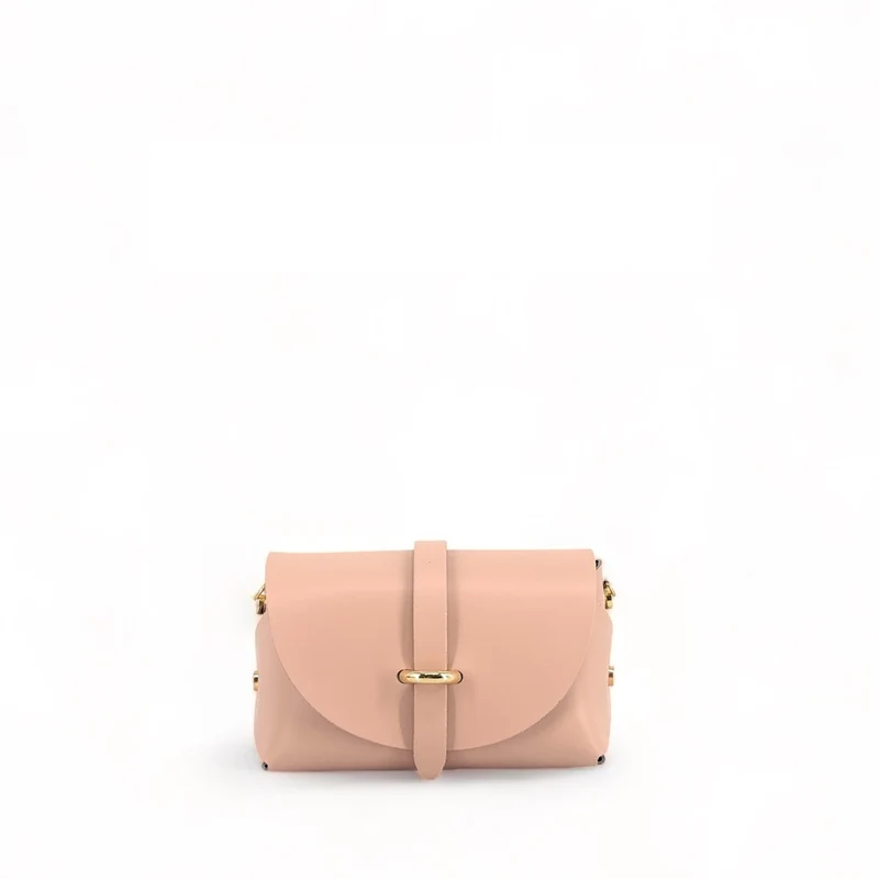 Mini sac à main en cuir lisse CANDY Rose nude
