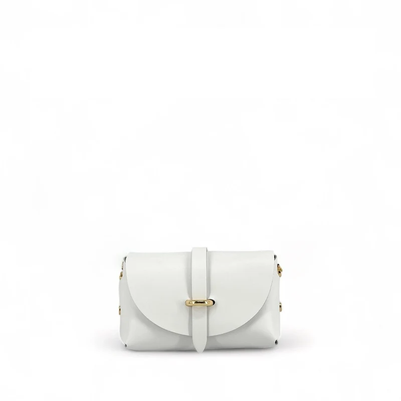 Mini sac à main en cuir lisse CANDY Blanc