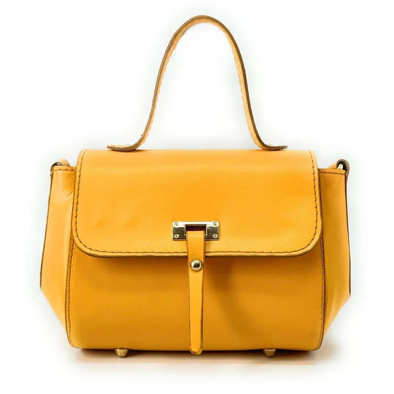 Sac trotteur en cuir lisse PRIM Jaune tournesol