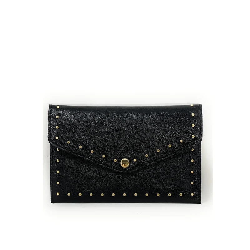 Pochette enveloppe en cuir irisé TINA Noir irisé