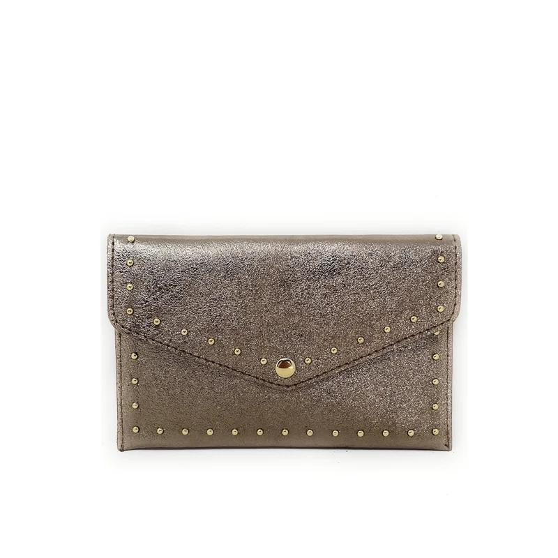 Pochette enveloppe en cuir irisé TINA Champagne irisé