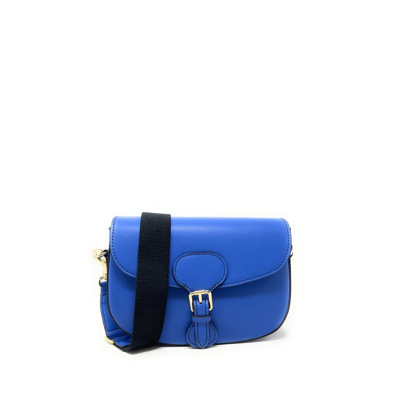 Sac trotteur à bandoulière en cuir lisse MADDY Bleu