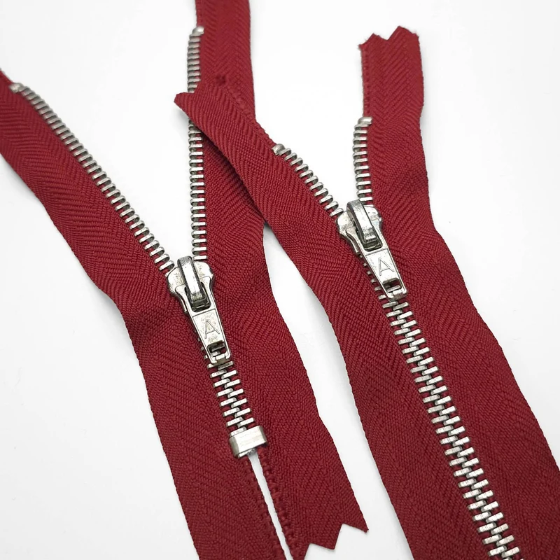 Fermeture éclair À Bout Fermé | Métal | Rouge Marron | #5 | 4 3/4'' - 12 cm