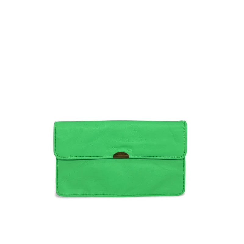 Pochette porte-monnaie en cuir lisse IMPRO Vert menthe