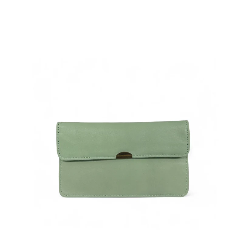 Pochette porte-monnaie en cuir lisse IMPRO Vert pastel