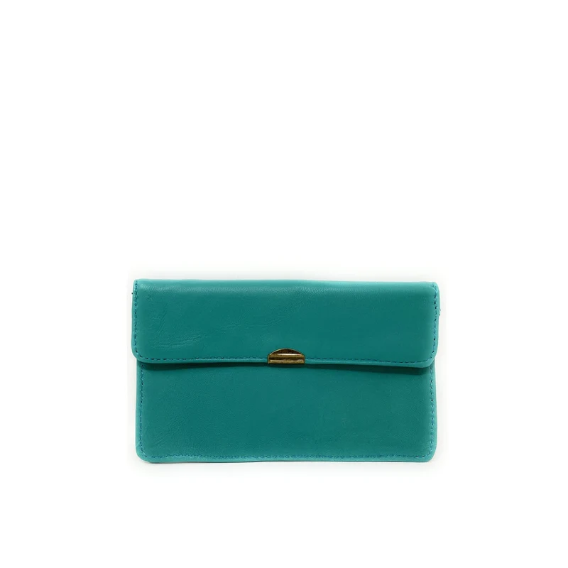 Pochette porte-monnaie en cuir lisse IMPRO Vert Véronèse