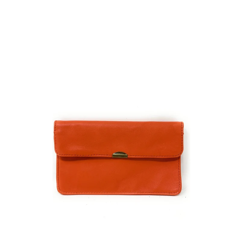 Pochette porte-monnaie en cuir lisse IMPRO Orange