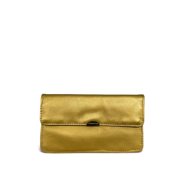 Pochette porte-monnaie en cuir métallisé IMPRO Or